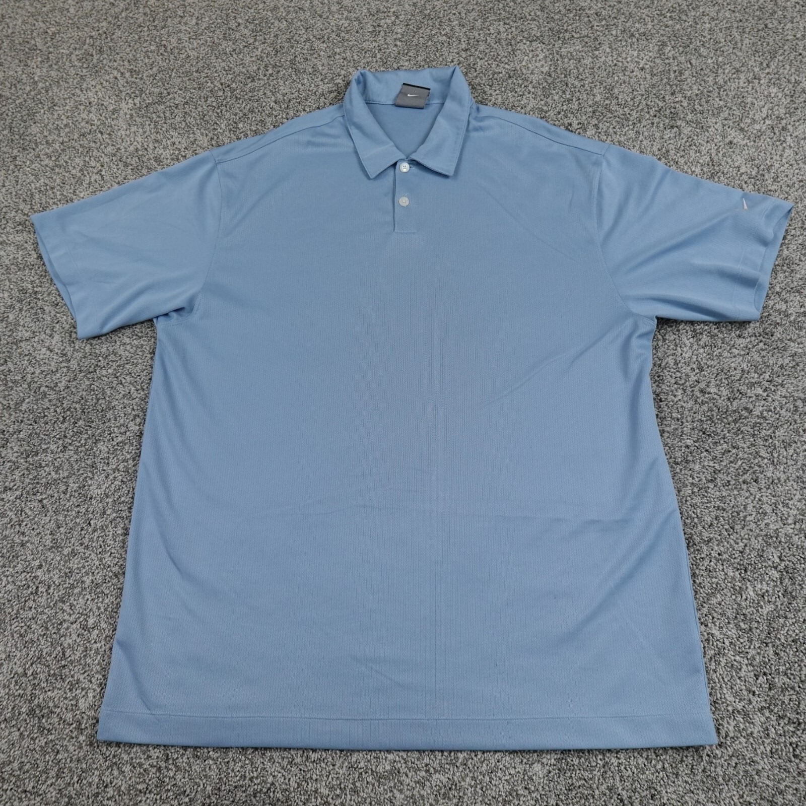 Nike Polo Shirt Mens Xl Blue Swoosh Drifit Golf Athletic Chevron Casual Preppy